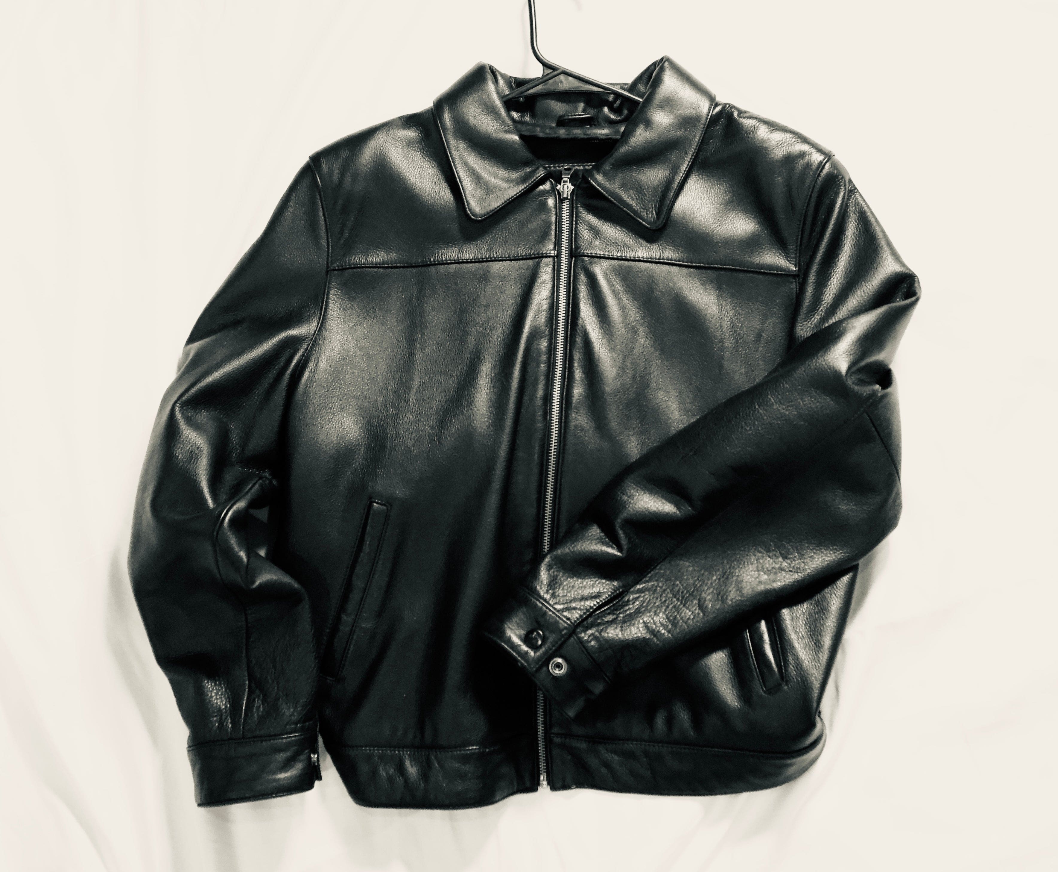 Black leather jacket